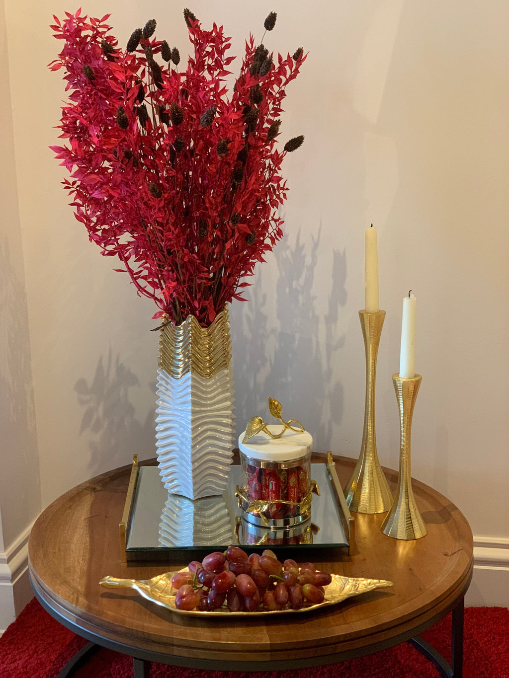 Glass Canister Jar with Gold Leaf Lid Canisters High Class Touch - Home Decor 