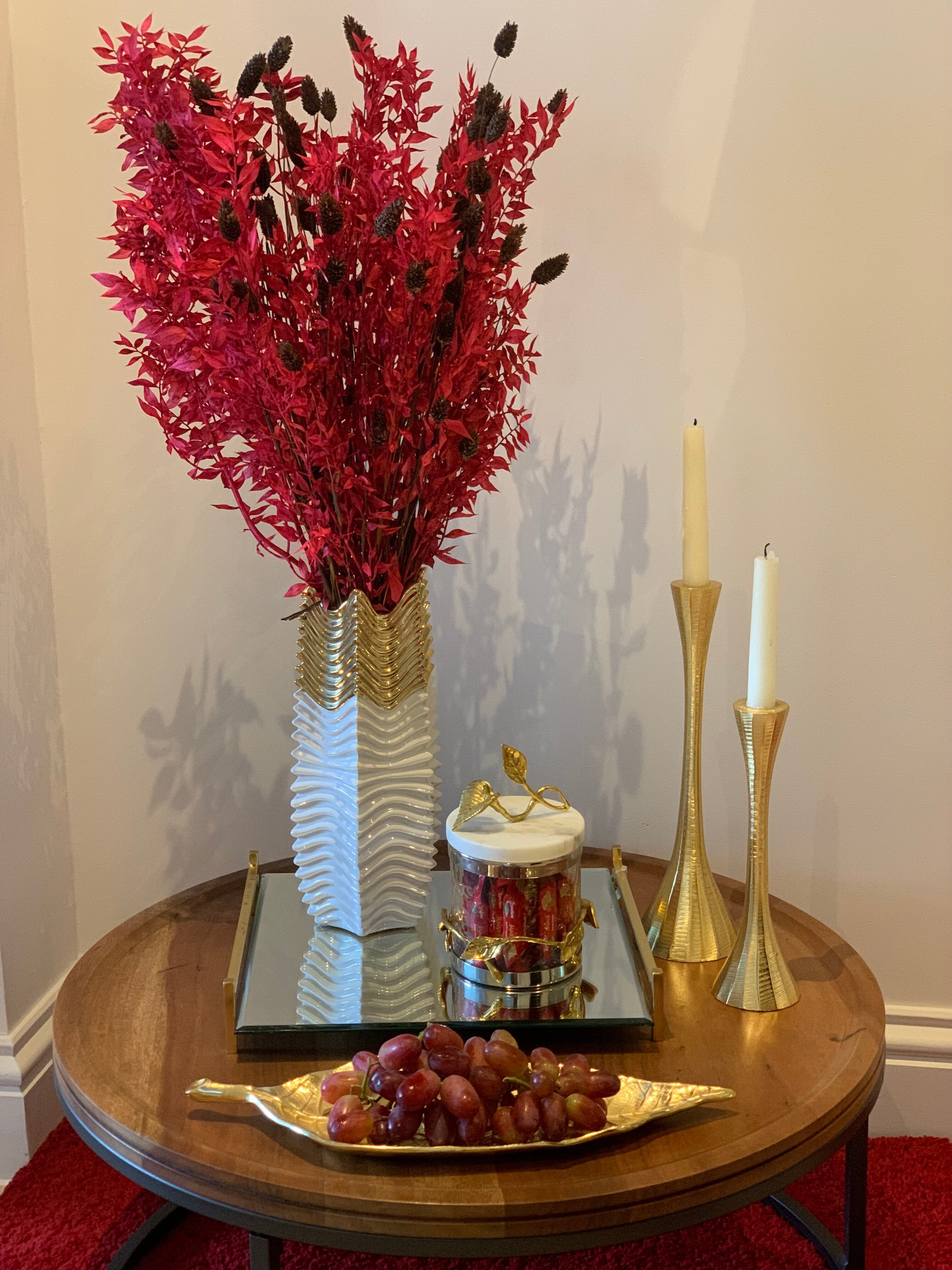 Glass Canister Jar with Gold Leaf Lid Canisters High Class Touch - Home Decor 