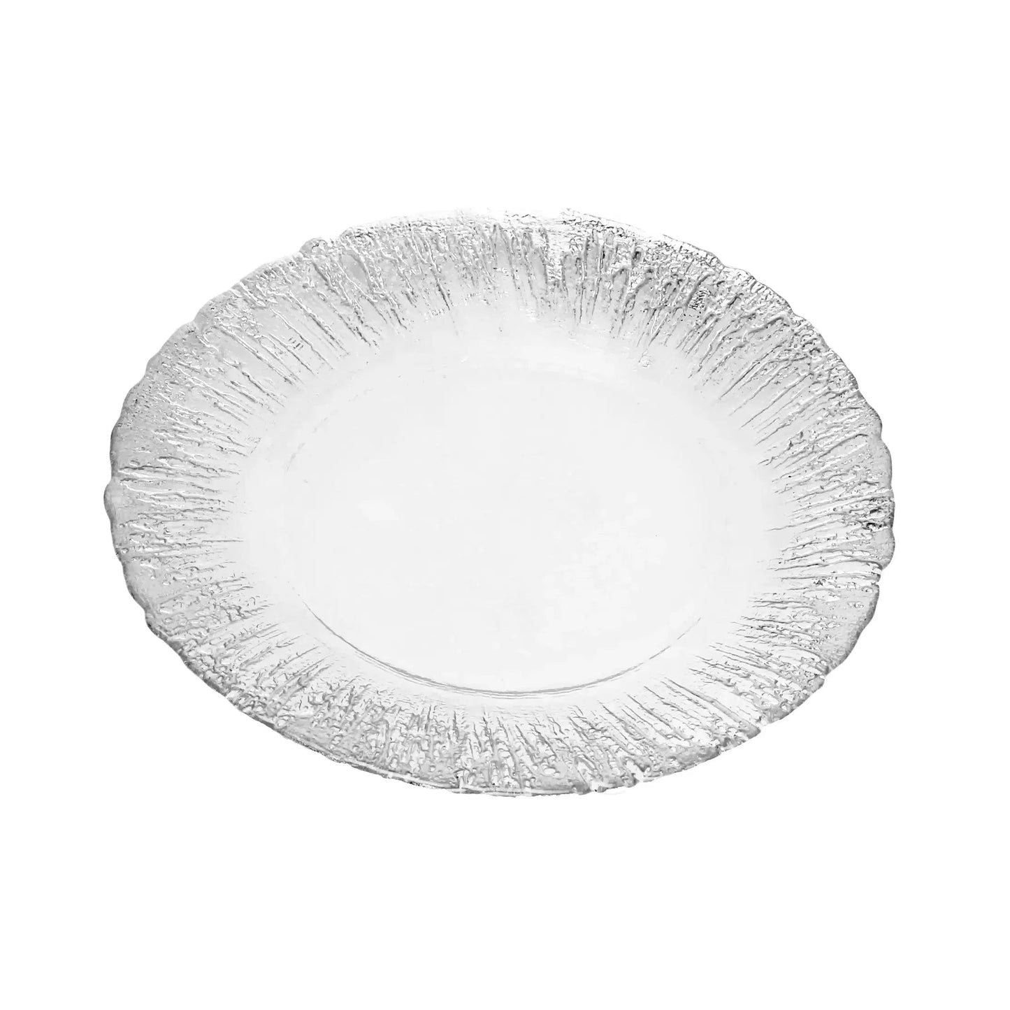 Glass Charger Plate with Silver edge - Set Of Four Plates High Class Touch - Home Decor 