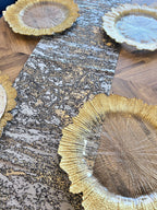 Gold and Silver Table Runner with Tassels - High Class Touch