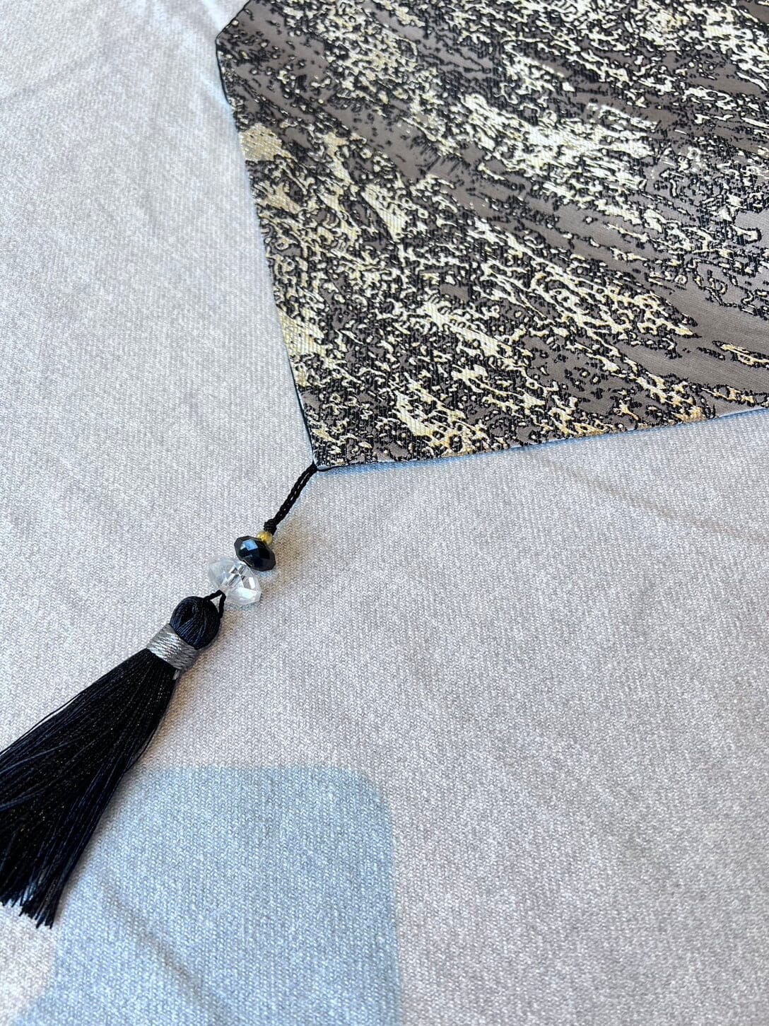 Gold and Silver Table Runner with Tassels Table Runner High Class Touch - Home Decor 