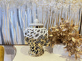 Gold and White Design Ginger Jar Medium GingerJar High Class Touch - Home Decor 
