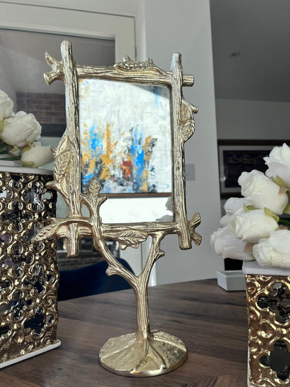 Gold Branch Design Table Mirror Face Mirror High Class Touch - Home Decor 