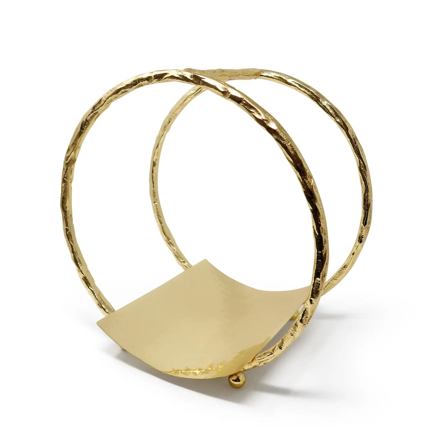 Gold Brass Circle Magazine Rack High Class Touch 