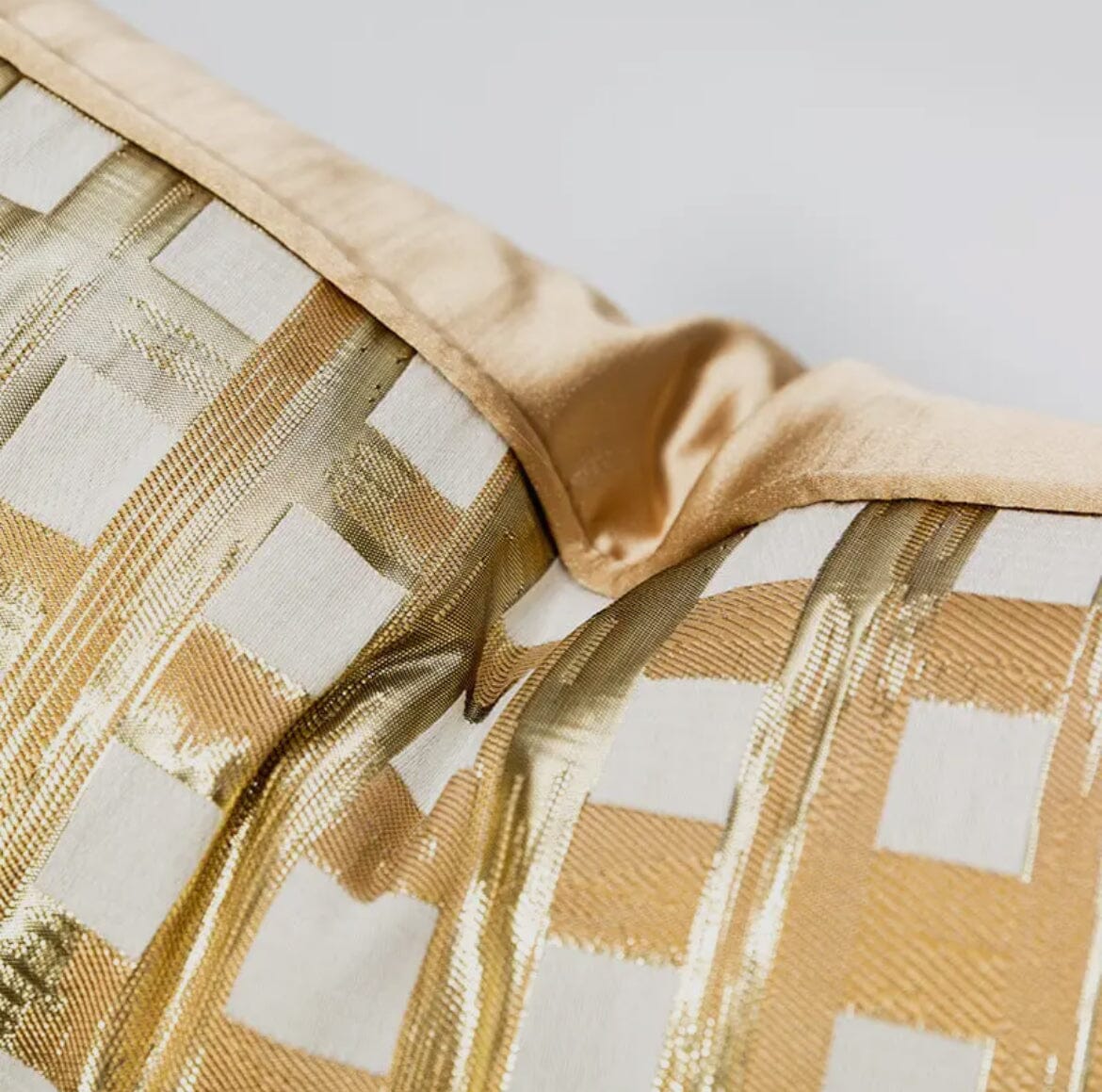Gold Cushion Cover with Crossed Design Cushions & Pillows High Class Touch - Home Decor 