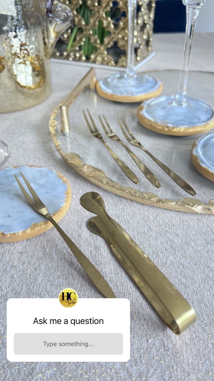 Gold Fruit & Appetizer forks Set Cutlery High Class Touch - Home Decor 