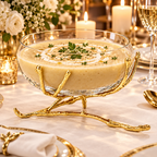 Luxury Gold Fruit Bowl – Glass Bowl with Brass Twig Base | Elegant Table Centrepiece