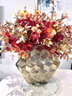Gold Hexagon Shaped Vase Vases High Class Touch - Home Decor 