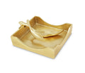 Gold Square Napkin Holder with Leaf Tong Napkin Holders & Dispensers High Class Touch - Home Decor 