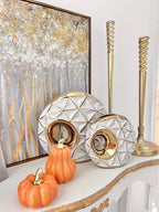 Gold Tall Floor Candle Holder Candlesticks with spiral design - High Class Touch