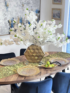 Gold Yellow Table Runner with Tassels - High Class Touch