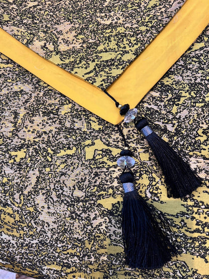 Gold Yellow Table Runner with Tassels Table Runner High Class Touch - Home Decor 