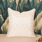 Beige Gold Geometric Design Cushion Cover 45x45cms - High Class Touch