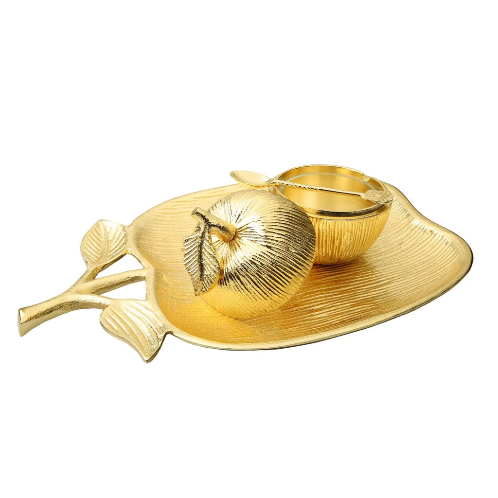 Large Apple Shaped Dish with Removable Honey Jar - High Class Touch
