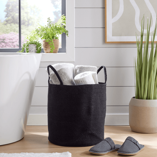 Large Woven Cotton Laundry Basket