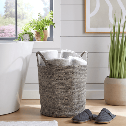 Large Woven Cotton Laundry Basket