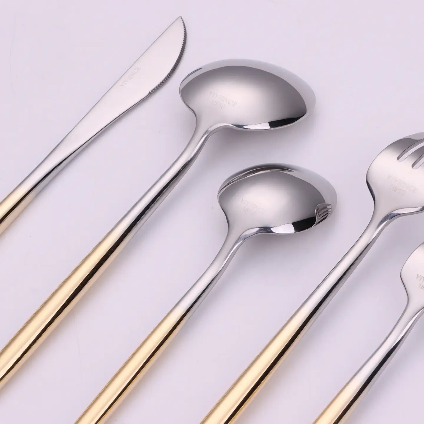 Morne 20 Pc Gold Silver Flatware Set, Service For 4 Cutlery High Class Touch - Home Decor 