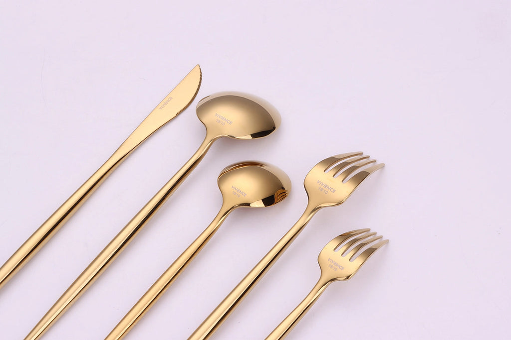 Morne 20 Pc Gold Silver Flatware Set, Service For 4 Cutlery High Class Touch - Home Decor 