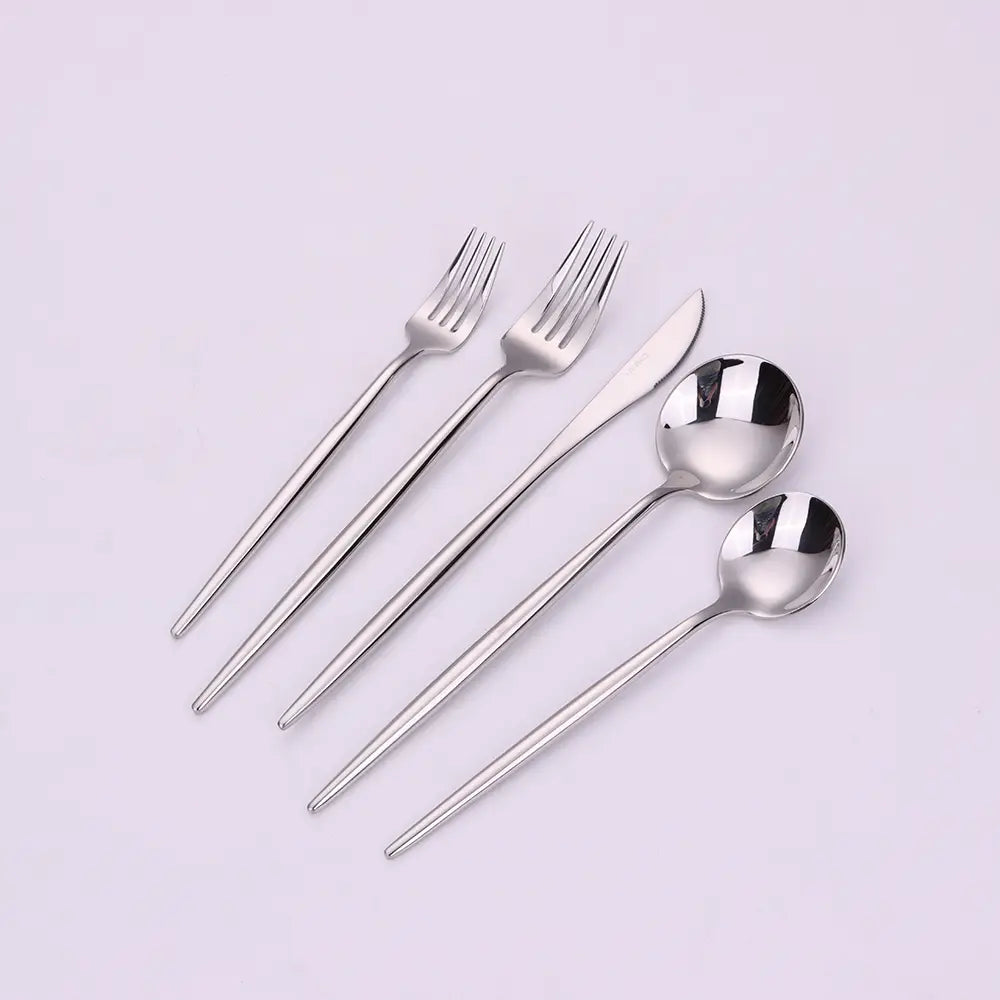 Morne 20 Pc Silver Flatware Set, Service For 4 Cutlery High Class Touch - Home Decor 
