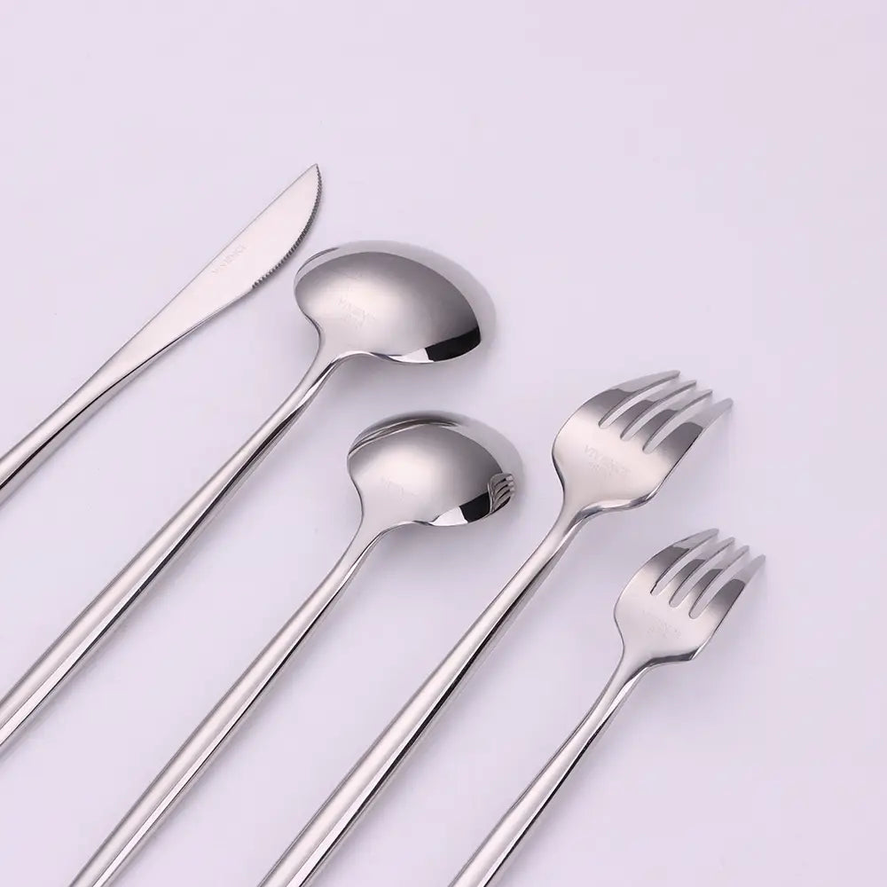 Morne 20 Pc Silver Flatware Set, Service For 4 Cutlery High Class Touch - Home Decor 