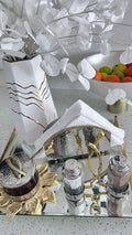 Silver Serviette Holder with Gold Edge - High Class Touch