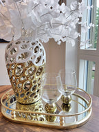 Porcelain Gold Vase with White Insert Design - High Class Touch
