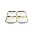 Porcelain White Relish Dish with Gold Rim Serving Bowls High Class Touch - Home Decor 4 Square 