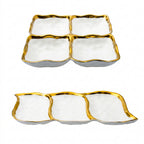 Porcelain White Relish Dish with Gold Rim - High Class Touch