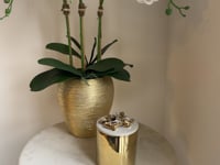 Gold Jar Candle with Flower Design Lid