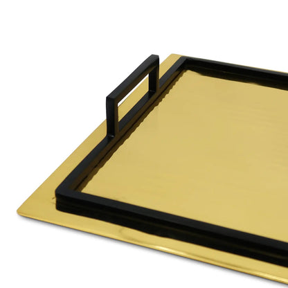 Serving Tray with Handles and Glossy Textured Design (3 colours) Decorative Trays High Class Touch - Home Decor 