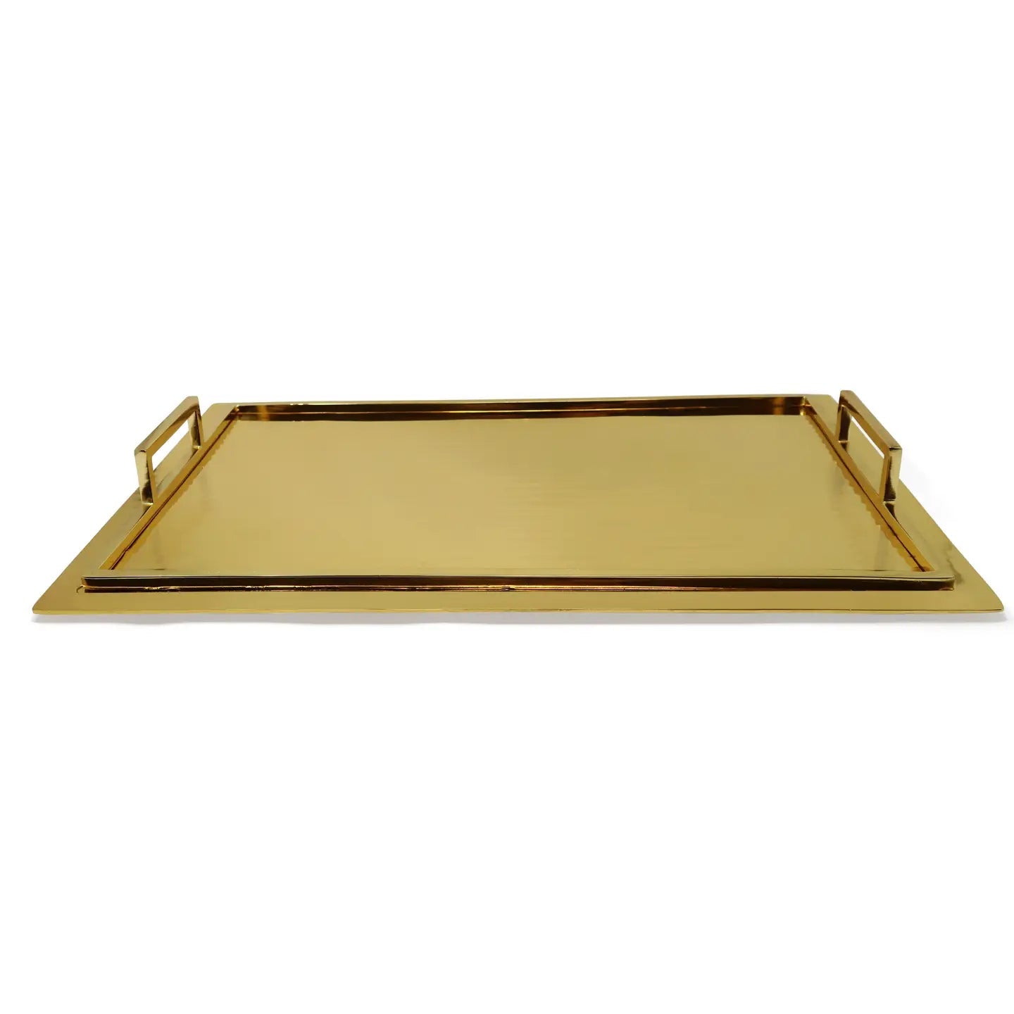 Serving Tray with Handles and Glossy Textured Design (3 colours) Decorative Trays High Class Touch - Home Decor 