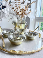 Set of 6 Dessert Bowls with Gold Ombre Design - High Class Touch