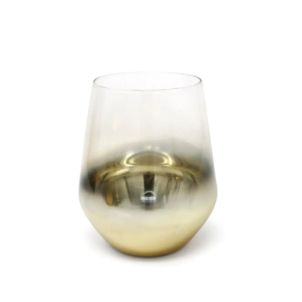 Set of 6 Glass Tumblers with Gold Ombre Design Water glasses High Class Touch - Home Decor 