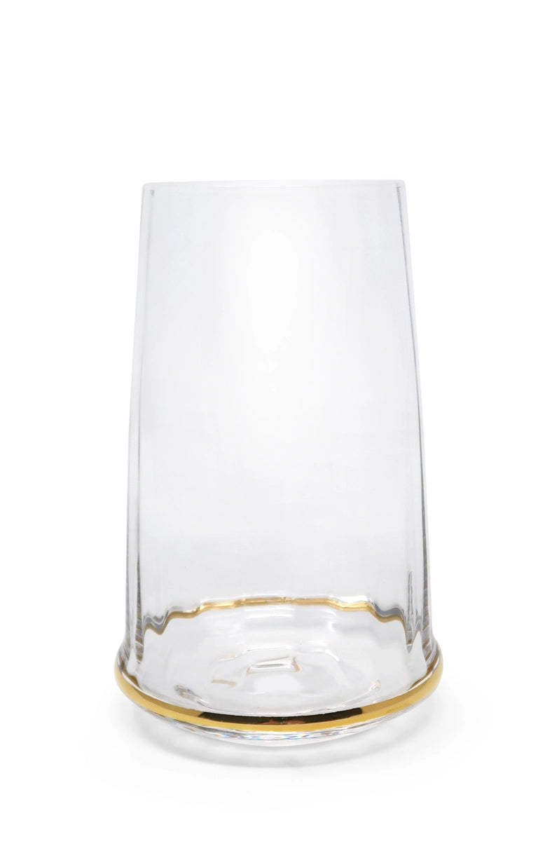 Set of 6 Glasses with Gold Rim On the Bottom Water glasses High Class Touch - Home Decor 