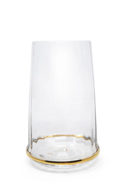 Set of 6 Glasses with Gold Rim On the Bottom Water glasses High Class Touch - Home Decor 