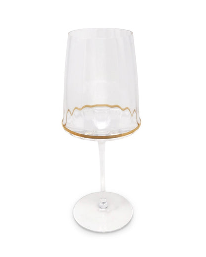 Set of 6 Glasses with Gold Rim On the Bottom Water glasses High Class Touch - Home Decor Wine glasses 