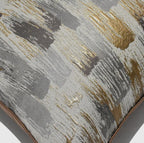 Silver and Gold Brushed Designer Sofa Cushion Cover - High Class Touch