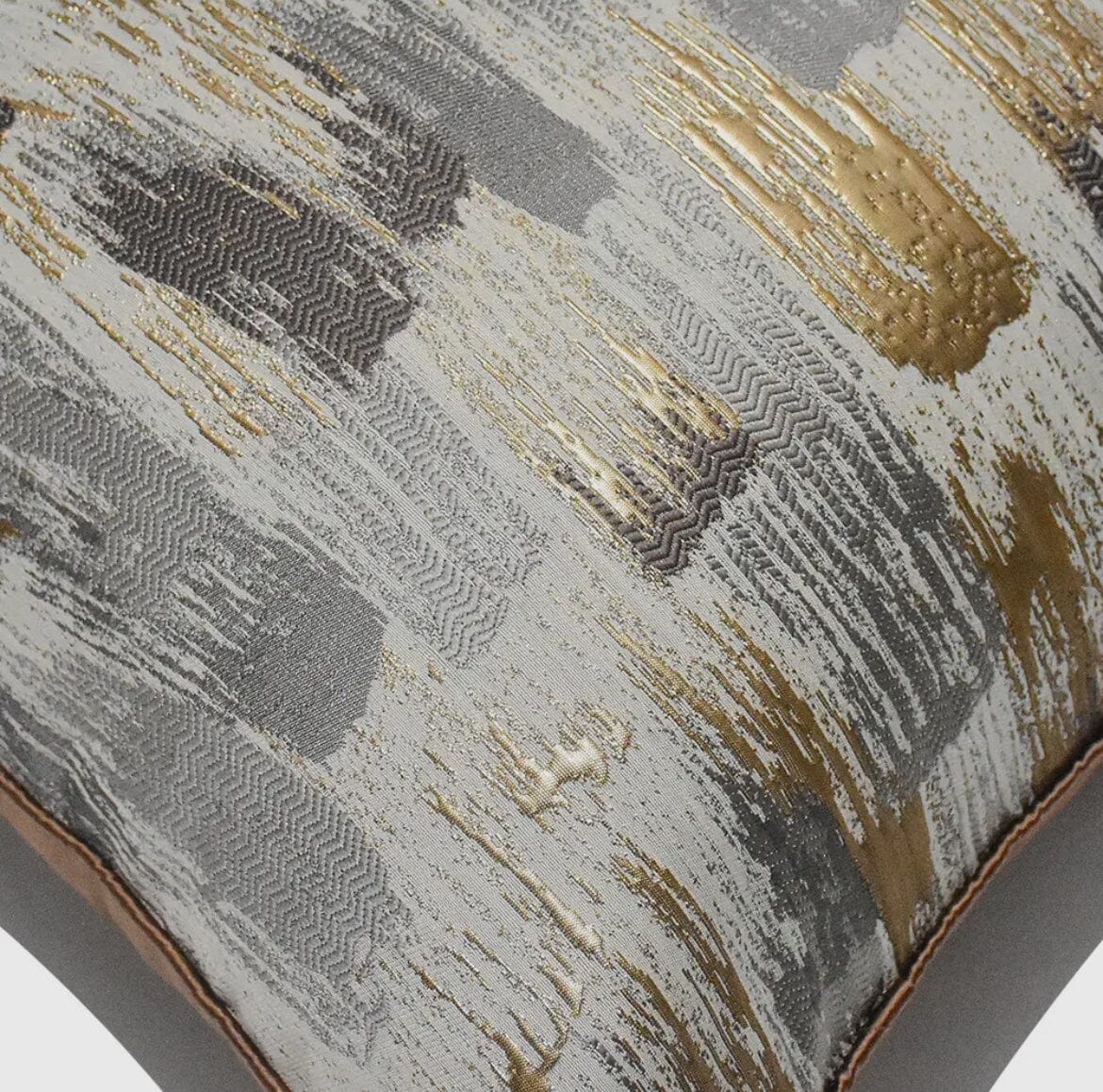 Silver and Gold Brushed Designer Cushion Cover Cushions & Pillows High Class Touch - Home Decor 