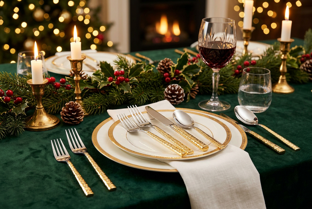 Silver and Gold handle Cutlery Set, Service For 4, 20 pcs