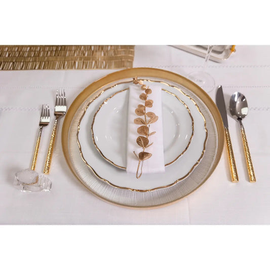 Silver Cutlery Set with Gold Handles, 20Pcs, Service For 4 Cutlery High Class Touch - Home Decor 