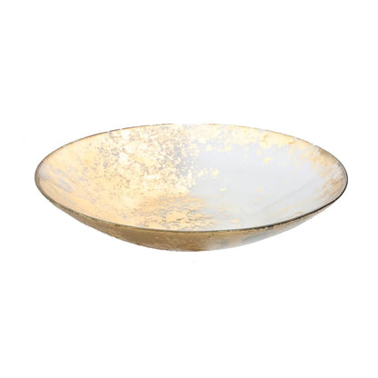 Smoked Glass Bowl with Scattered Gold Design Serving Bowls High Class Touch - Home Decor 