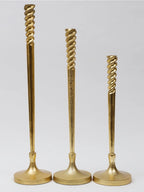 Gold Tall Floor Candle Holder Candlesticks with spiral design - High Class Touch