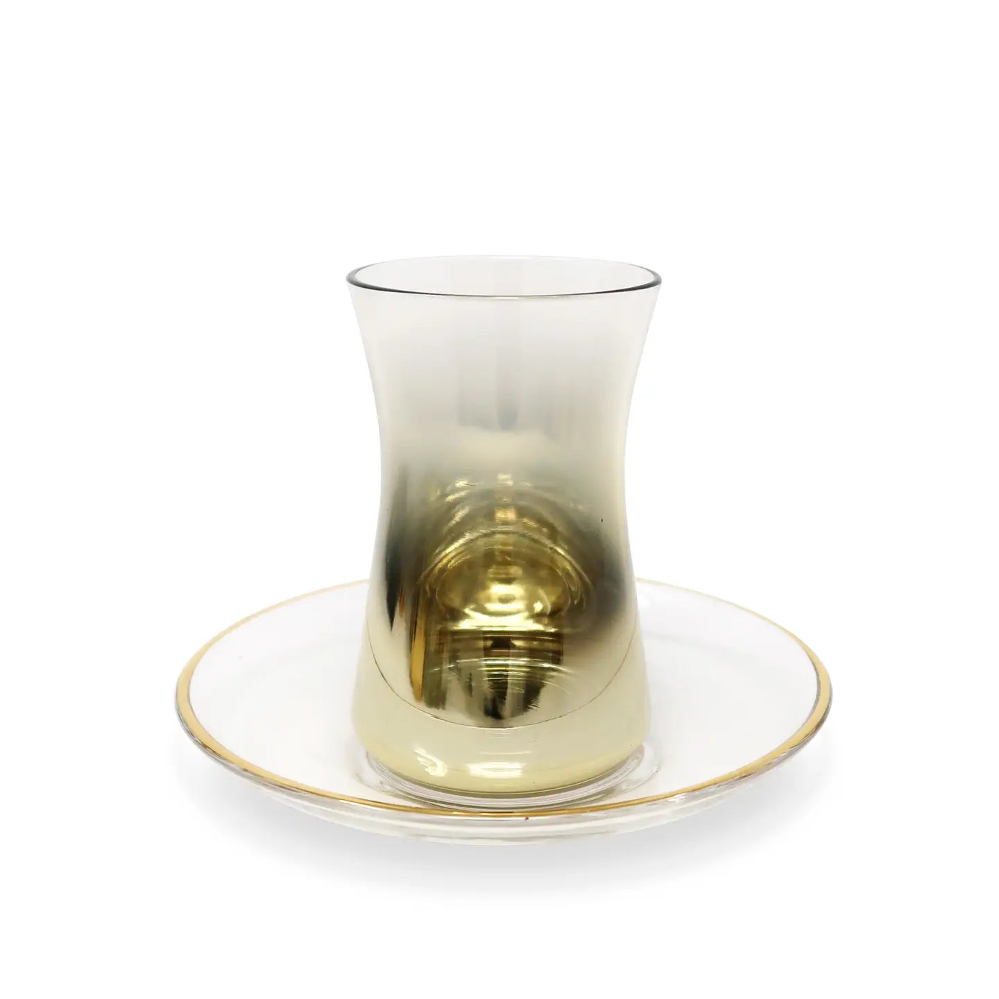 Tea Set of 6 with Gold Ombre Design Water glasses High Class Touch - Home Decor 