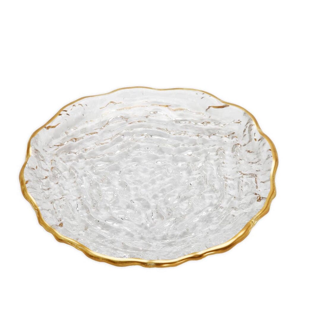 Glass plates with gold trim best sale