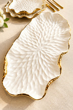 White & Gold Dinner Set — Gold Scalloped Edge - High Class Touch