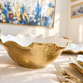 White and Gold Dinner Set New Bone China Gold Scalloped Edge Dinnerware Sets High Class Touch - Home Decor 