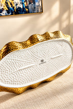 White & Gold Dinner Set — Gold Scalloped Edge - High Class Touch
