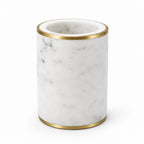 White Marble Cup with Gold Rim High Class Touch 