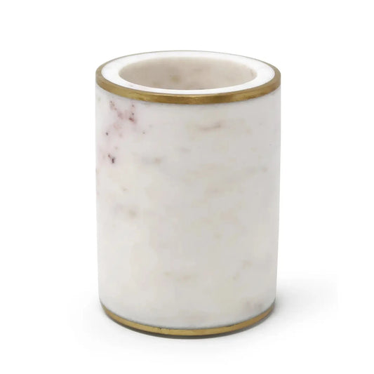 White Marble Cup with Gold Rim High Class Touch 