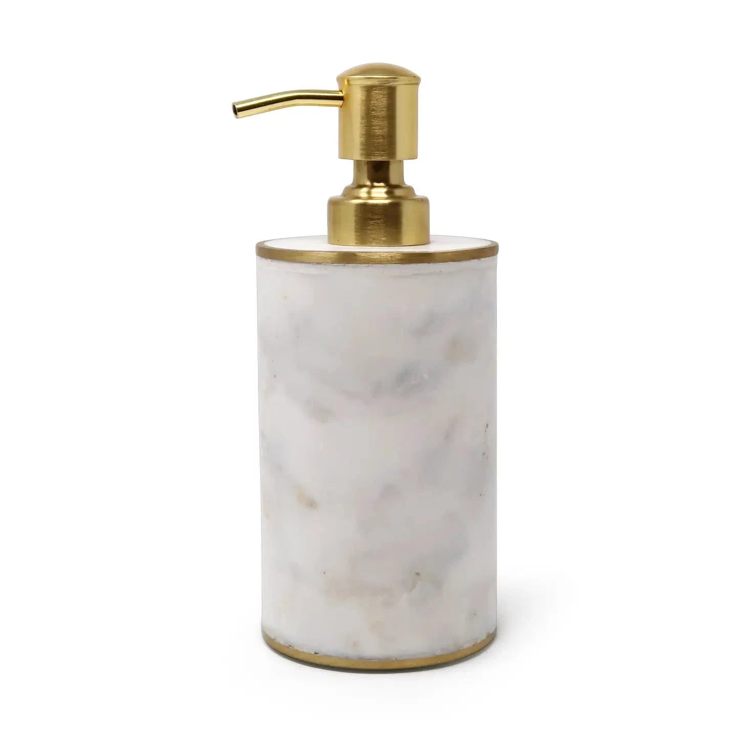 White Marble Dispenser with Gold Pump High Class Touch 